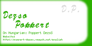 dezso poppert business card